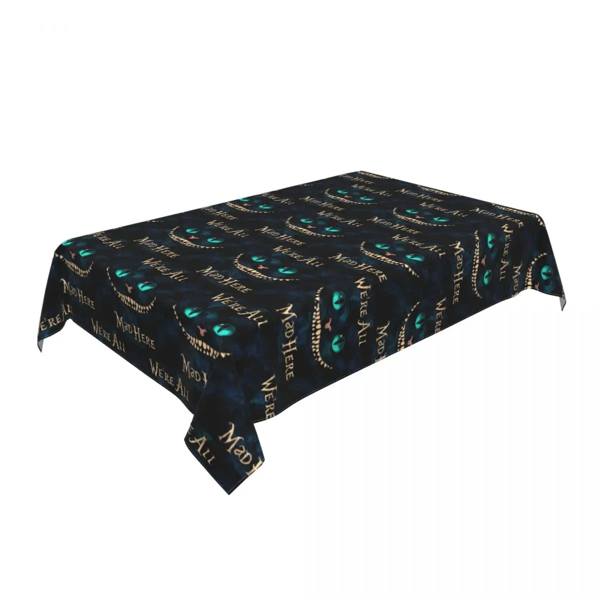 Customized Alice In Wonderland Tablecloth Rectangular Fitted Waterproof Cheshire Cat Table Cloth Cover for Party