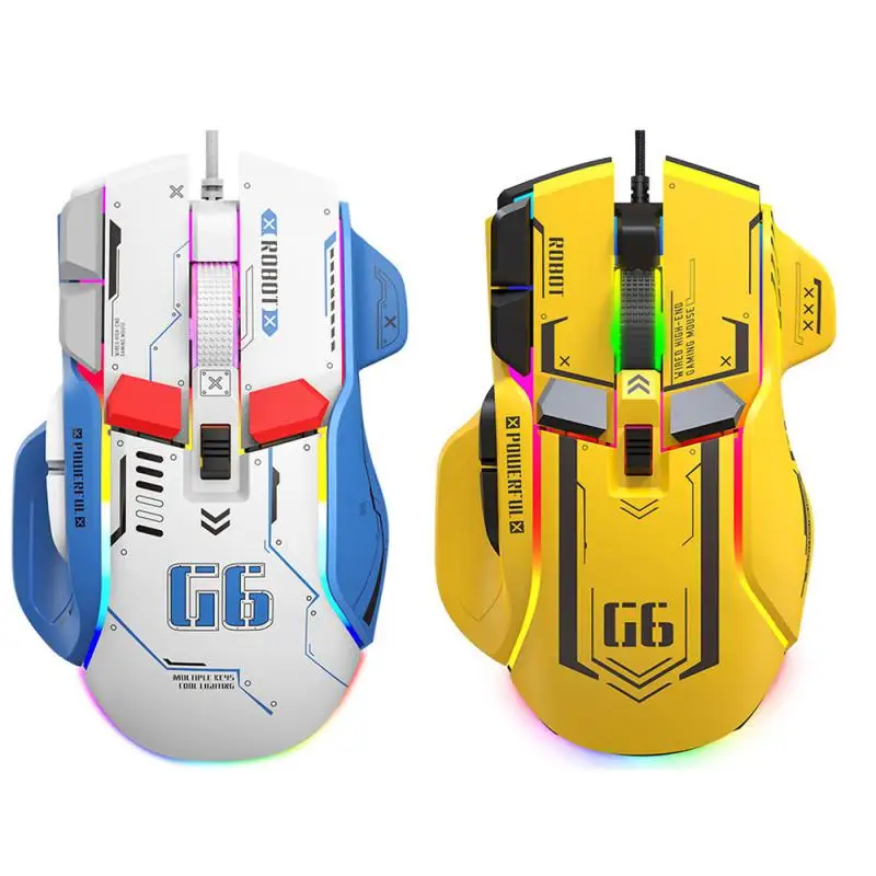 Mouse G6 The Third Mock Examination Mechanical Mouse Programming RGB Dazzle Luminescent كمبيوتر مكتبي لعبة فيديو للكمبيوتر المحمول