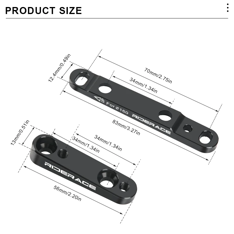 RIDERACE Road Bike Disc Brake Flat Mount Adapter Ultralight For Bicycle Front 140mm / 160mm Rear 160mm Adapter Bracket - view 6