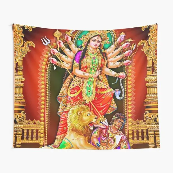 Durga Devi  Tapestry Towel Home Bedroom Wall Travel Decoration Printed Bedspread Colored Living Beautiful Art Mat Blanket Room