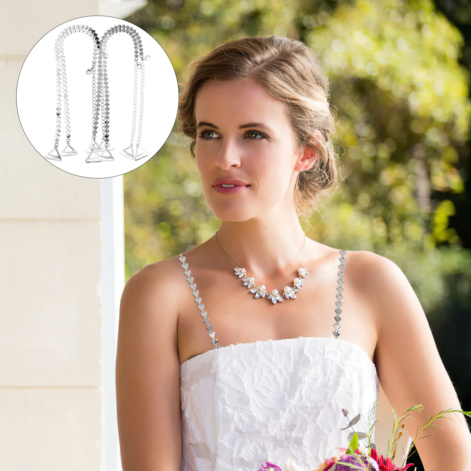 

2Pairs Women Bra Straps Alloy Non Slip Shoulder Strap Holders Comfortable Adjustable Clothing Accessories for Summer Outfits