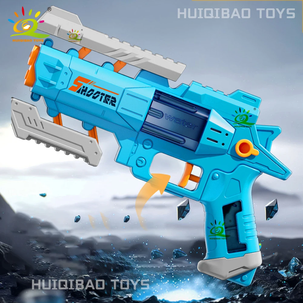 مسدس مياه صيفي بتقنية الفضاء على الشاطئ، مسدس مياه مزدوج الشكل بنقرة واحدة، نموذج قابل للطي، ألعاب إطلاق النار للبالغين #5