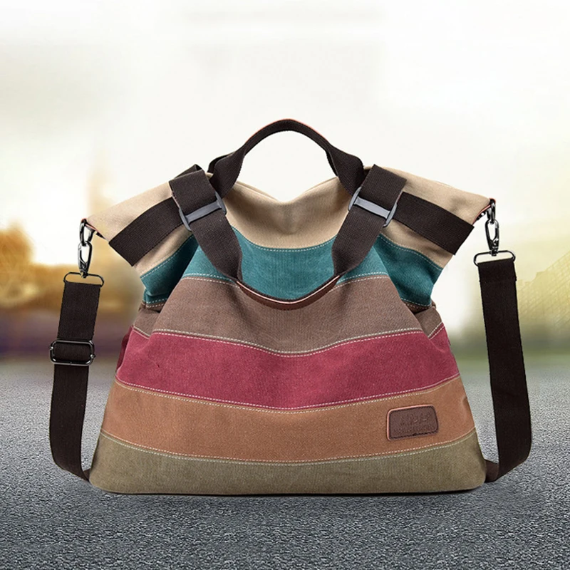 Female New Arrival Casual Retro Color Canvas Bag Simple Single Shoulder Crossbody Bag Large Capacity Women's Tote Bag