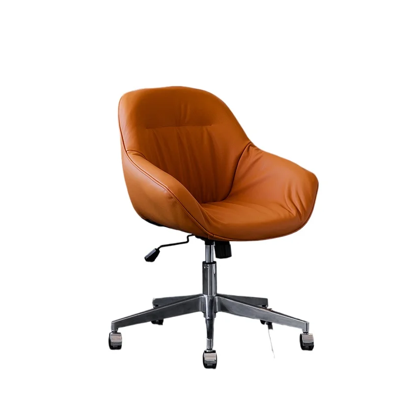 

Light luxury study chair Italian modern cowhide office chair Leisure computer All leather comfortable seat Designer chair