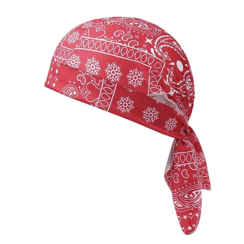Paisley Print Hijab Caps Quick Dry Adjustable Pirate Hat Comfortable Elastic Cycling Head Wrap Outdoor Activities