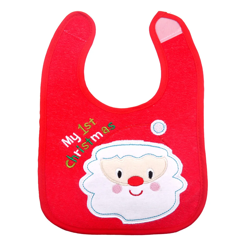 

Premium Christmas Baby Bibs Newborn Feeding Bibs Exquisite Detail Workmanship Easy to Clean Keeps Clothes Dry Random Style