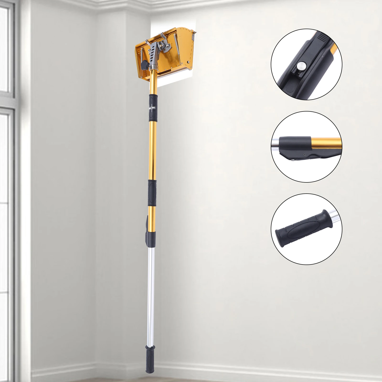 Smooth Finishing Professional Drywall Flat Box Gold-Flat Handle-Aluminum Precision Tools-Drywall Sheetrock Cleanable