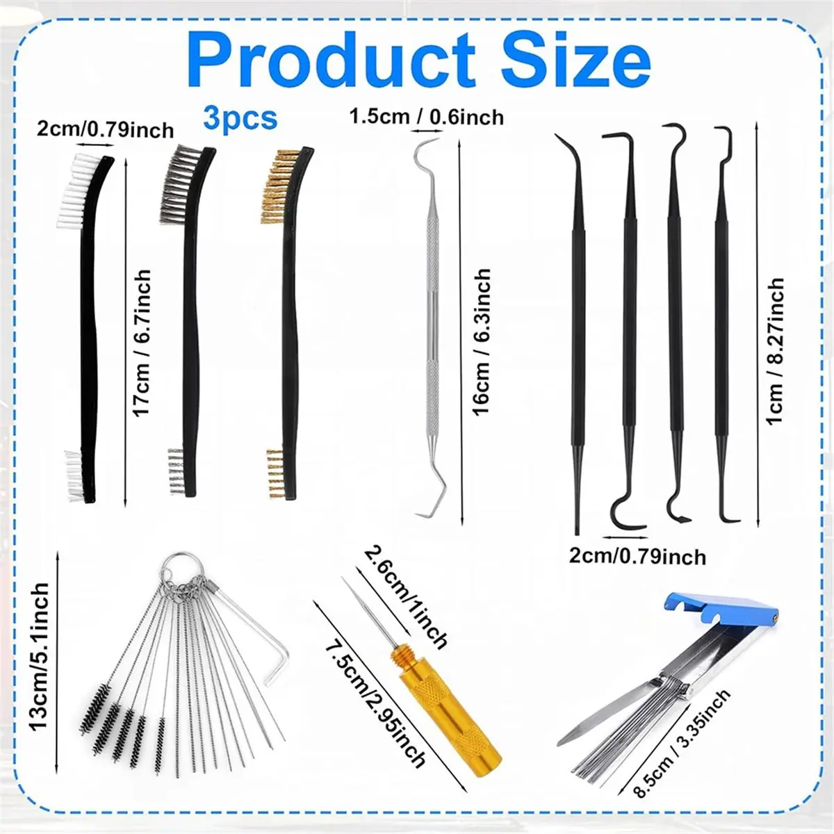 Compatible Carburetor Jet Cleaning Tool Kit for Motorcycle, ATV, Lawn Mower & Small Engines