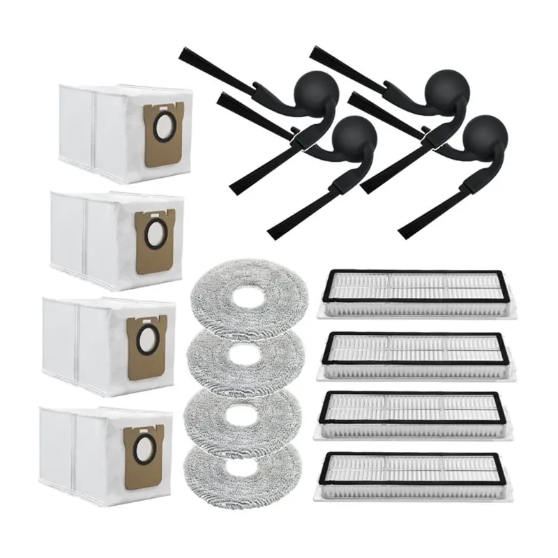 ABUD-piezas de repuesto para aspiradora Xiaomi Mijia 5C/OV42CN, cepillo lateral, filtro HEPA, paño de mopa, bolsa de polvo, accesorios para aspiradora, 16 Uds.