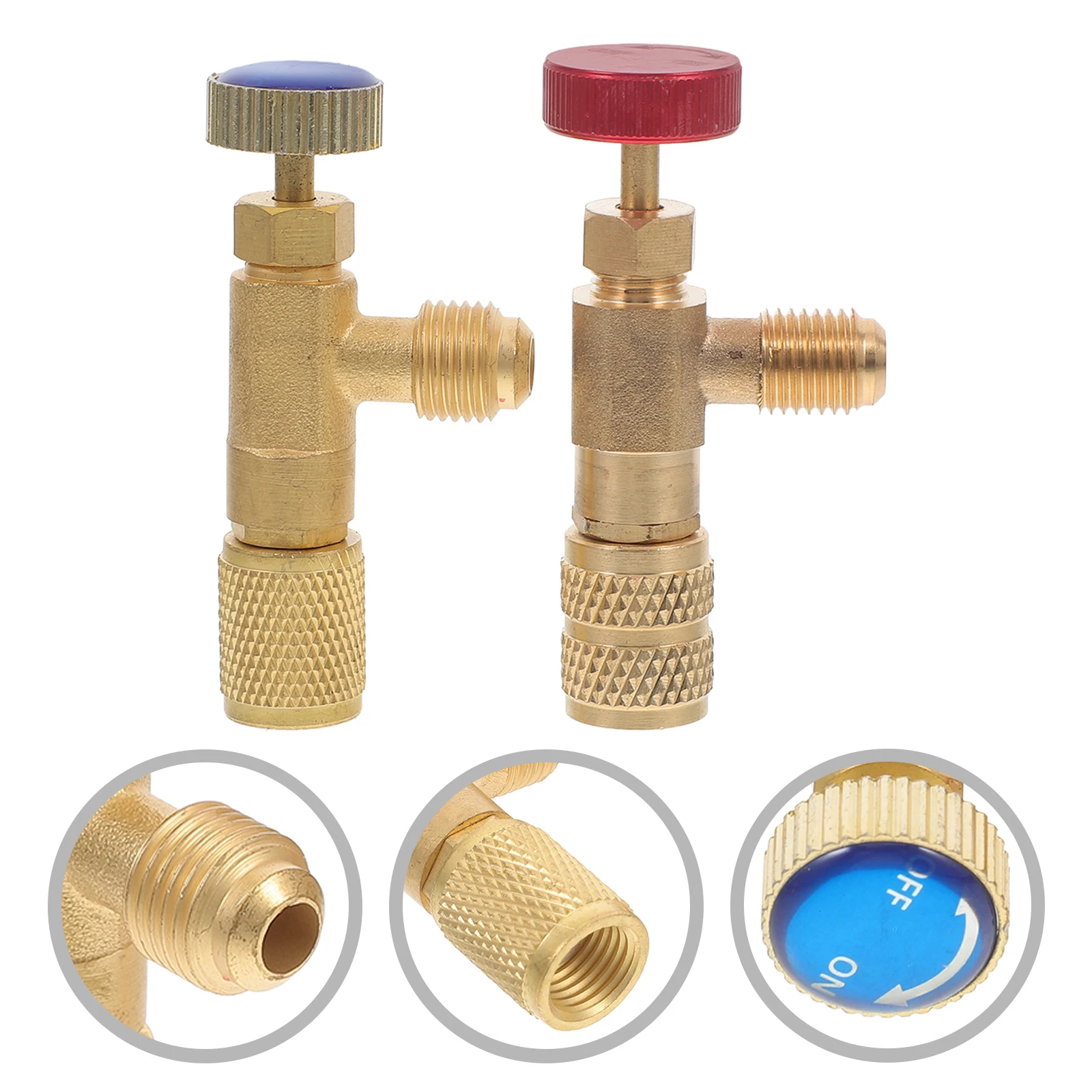 

2pcs Air Conditioner Control Valve R410 To Conversion Automotive Ac Coupling Brass Refrigerant Fill Valve Core Removal Tool