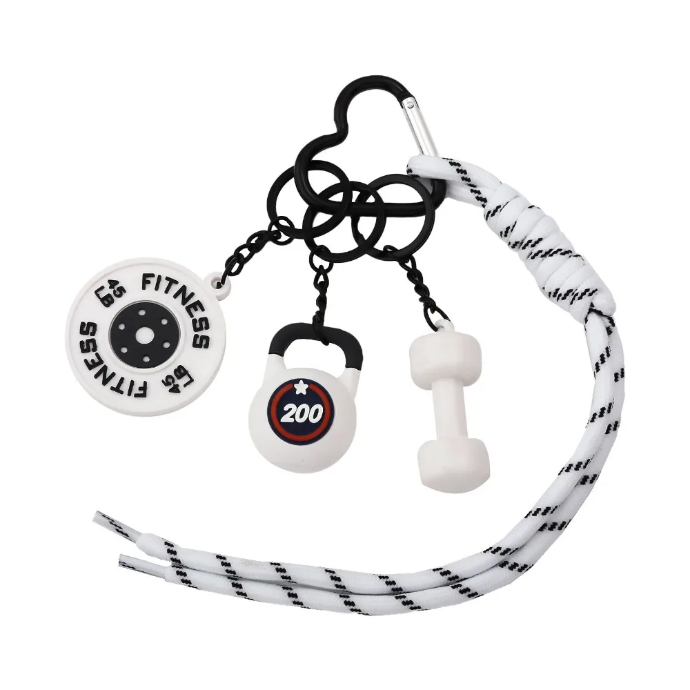 

Брелок-подвеска в виде гантелей и гирь с сердечком, имитация гантелей, миниатюрный кулон из серии «Фитнес»