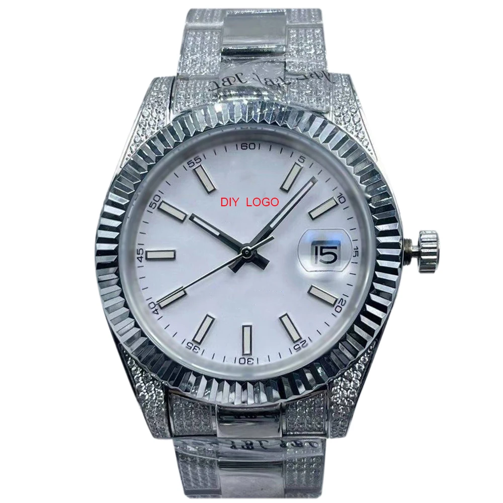 Customized LogoFashionable 41mm men's watch with mechanical movement and calendar window, best gifts for men