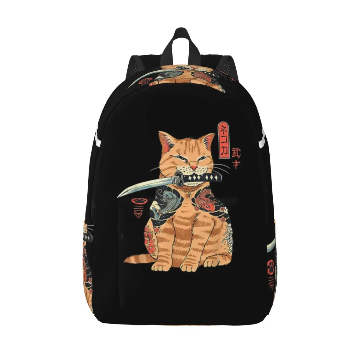 

Catana Cats Retro Samurai Yakuza Holder Student Backpack School Bag Hiking Travel Daypack for Boys Girls Bookbag Shoulder Bags