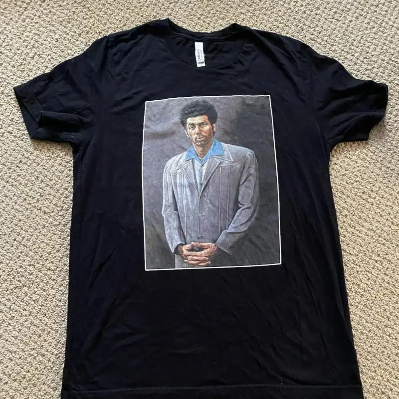 Seinfeld THE KRAMER Camiseta de algodón negro Talla Lona grande