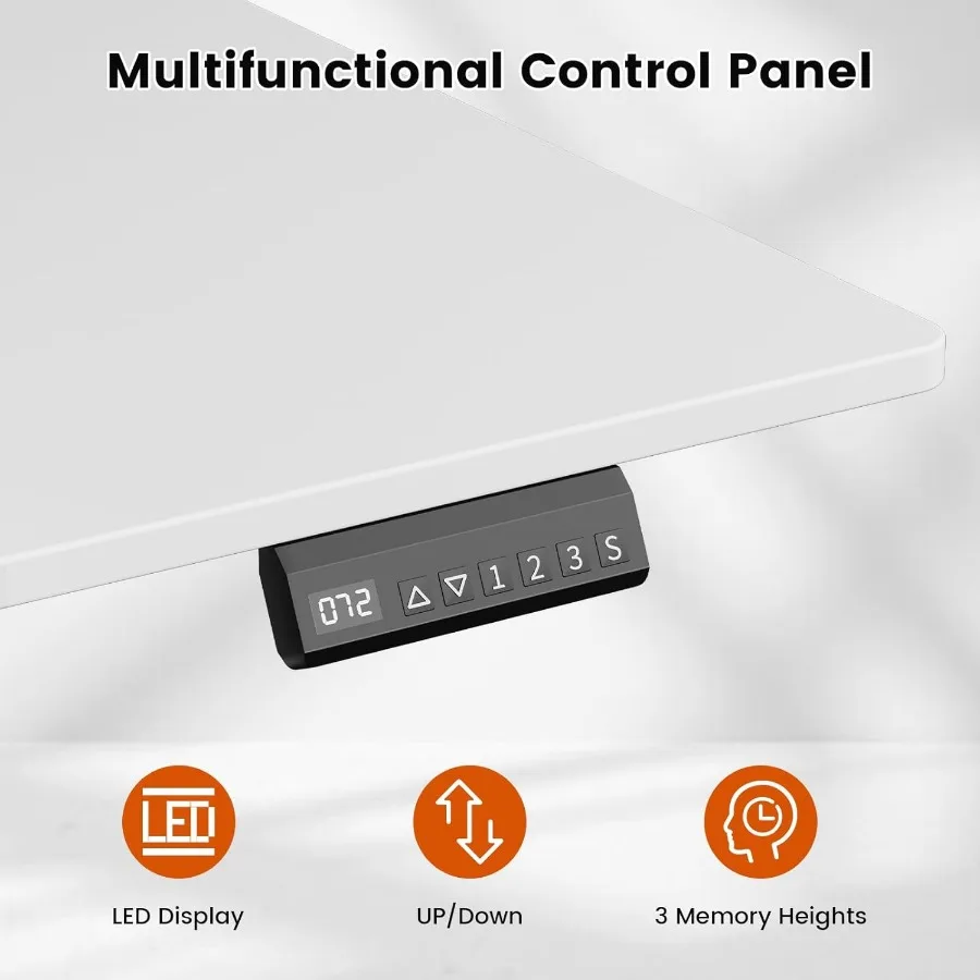 مكتب قائم كهربائي مع أدراج بارتفاع 47 × 24 بوصة قابل للتعديل مع مساحة تخزين 3 كابينة طابعة محددة مسبقًا
