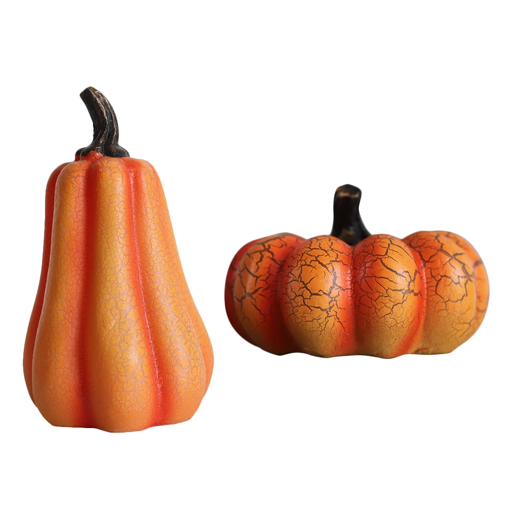 

2pcs LED Pumpkin Lamp Artificial Resin Decorative Halloween Thanksgiving ange Light Faux Pumpkins Warm Tone Timer LED C les