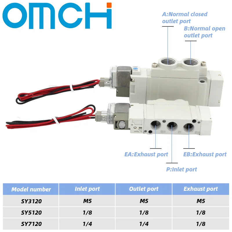 SMC Type SY3120/5120/7120 4LZD 5LZD 6LZD High Quality Pneumatic Control Solenoid Valve 5 port 2 Solenoid Valve