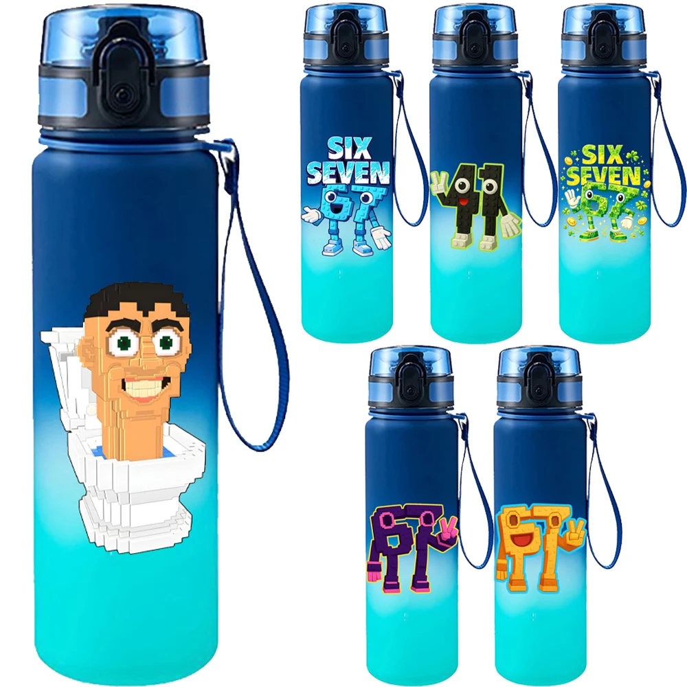

Game Diy Steal A BrainRot Water Bottle 6 Styles 650ml Tritan Tumbler Six Seven Number Man Pixelated Cup Kids School Sports Gift