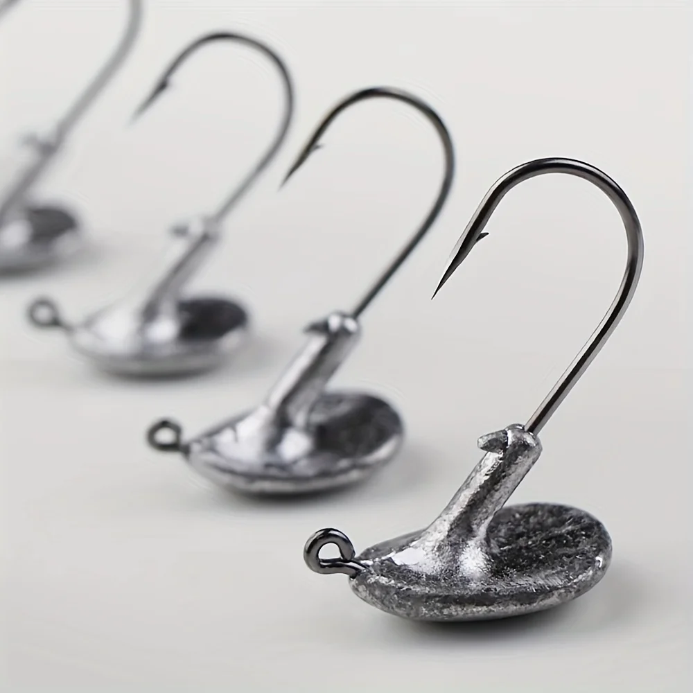 Mr.Lurion 30PCS 3.5g-14g Vertical Swing Jig Head Hook & Paddle Tail Soft Worm Lures, Bass Trout Fishing Artificial Bait Tackle