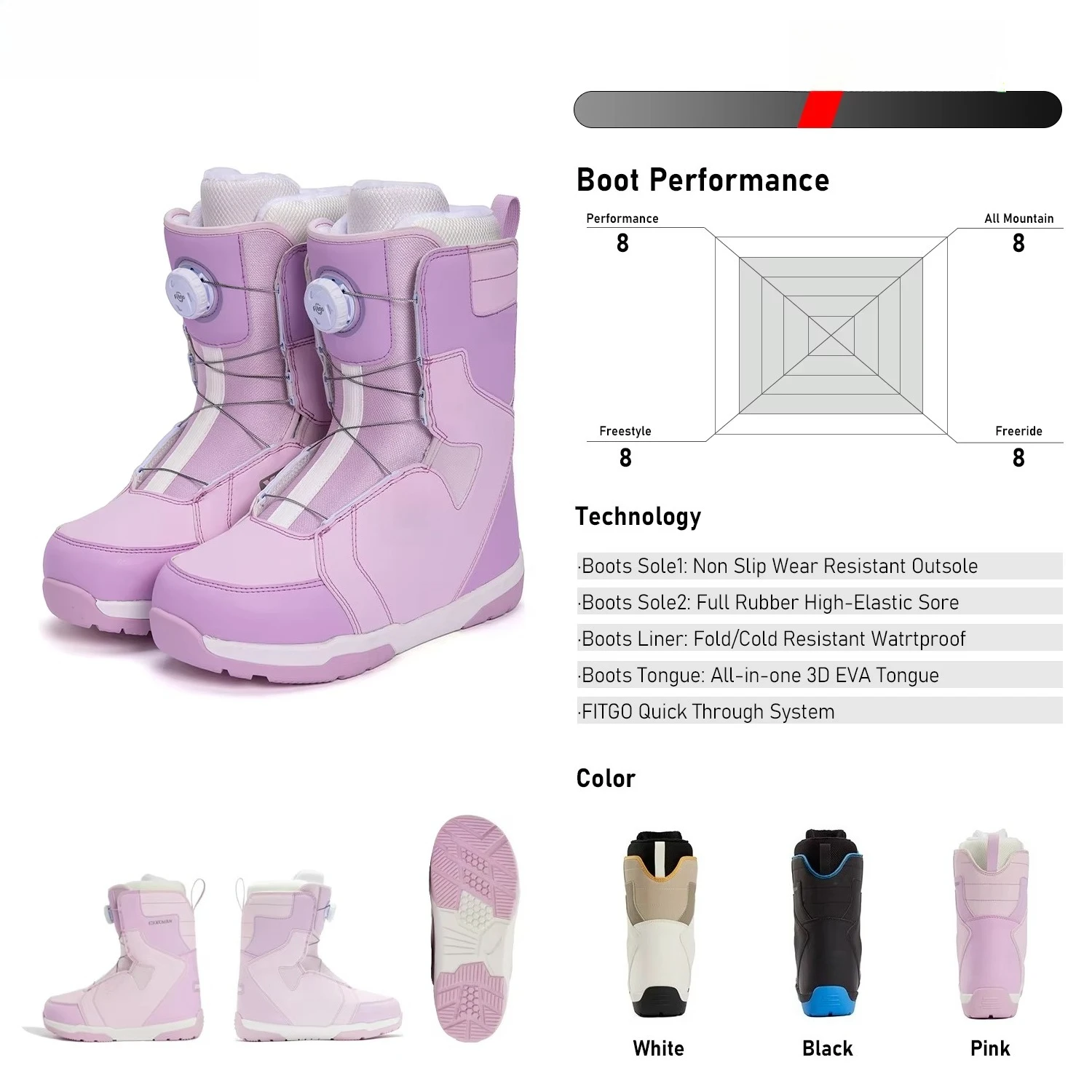 Pacchetto snowboard con leganti e stivali