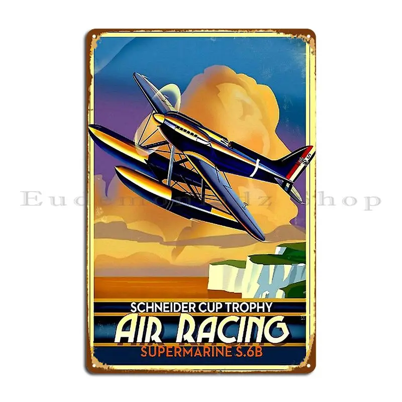 Air Racing Vintage Schneider Cup Advertising Print Metal Sign Painting Custom Cinema Garage Club Tin Sign Poster