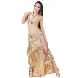 Belly Dance High-End Costume Suits Snakeskin Snakeprint Bra Suits Stage Performance Tassel Sequins Sexy Wave Skirts