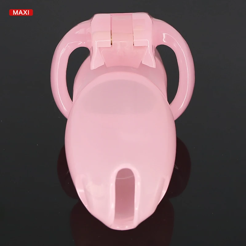 Pink Plastic Chastity Device with 4 Size Penis Rings Penis Cage Male Chastity Belt Cock Cage Lock Adult Games Sex Toys For Men