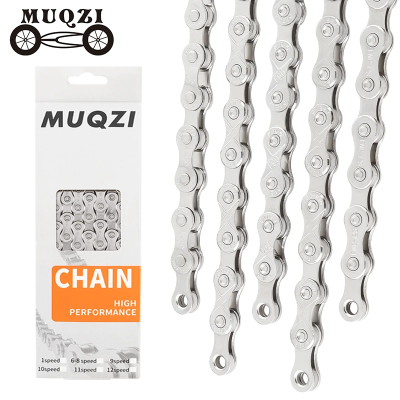 MUQZI Chain 8 9 10 11 12 Speed Bicycle Chain 1/2 x 11/128 Inch 1/2 x 3/32 Inch 116 126 Links