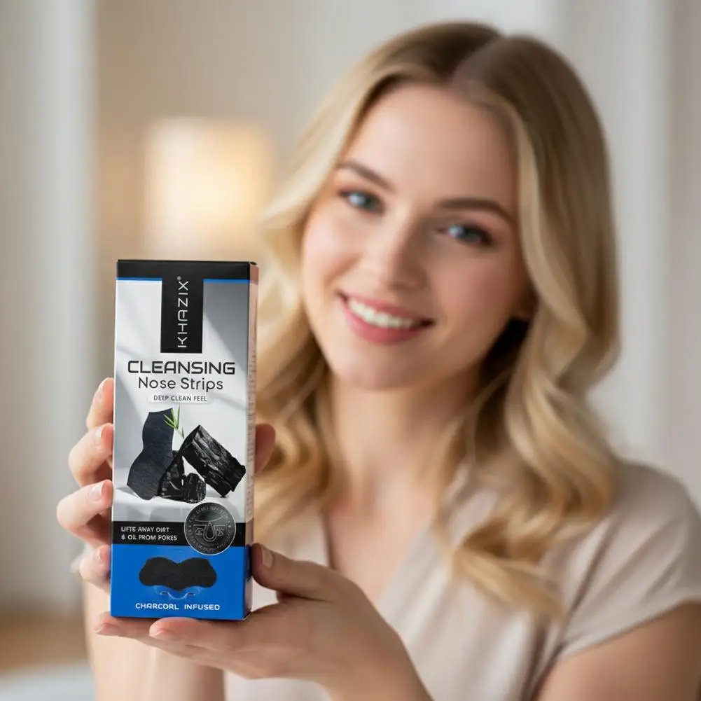 Charcoal Deep Cleansing Nose Patches, Pore Cleansing Blackhead Remover Strips, Gentle Skin-Friendly Nose Pore Strips view 4