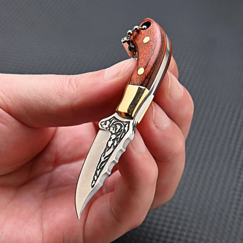 Mini Kitchen Knife Portable Stainless Steel Knife-Demolition Express Collection Knife-Cut Fruit Keychain Ornament Gift Knife-