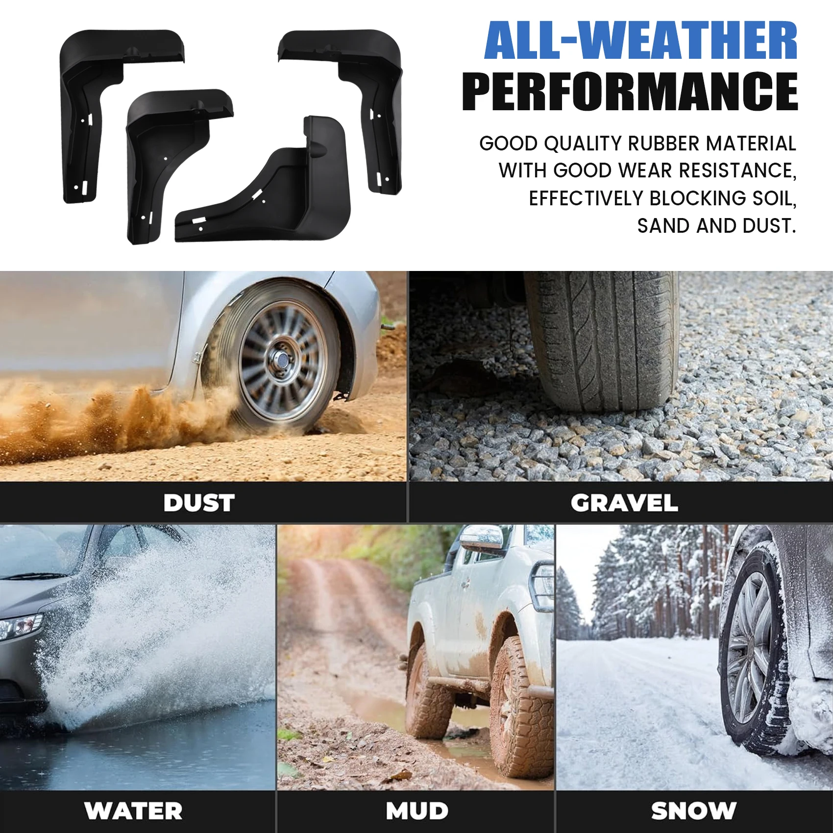

A73X-1Set Front Rear Mudflaps Mud Flap Wear-Resistant Splash Fender For BYD Song Plus Champion Edition Seal U EV DMI 2023-24