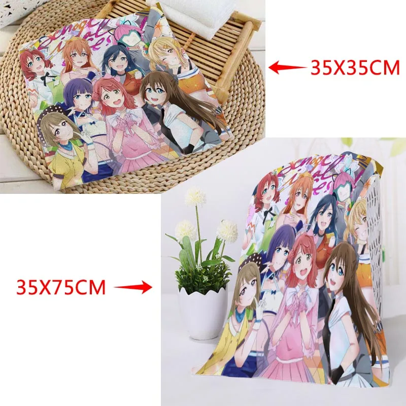 Love Live! School Idol Festival ALL STARS Towel Microfiber Bath Towel Baech Towels Sport Drying Travel Towels 35X35cm35x75cm