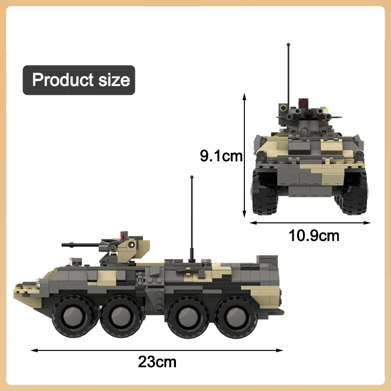 WW II militare unione sovietica gommato anfibio BTR-82 veicolo armato MOC Building Block forza dell'esercito SWAT auto mattoni giocattoli per ragazzo