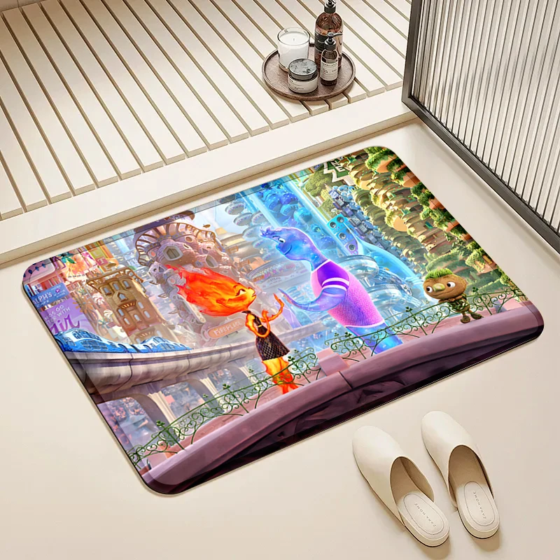 

Disney Elemental City Door Mat Non-Slip Washable Floor Rug for Home Bathroom Kitchen Decor