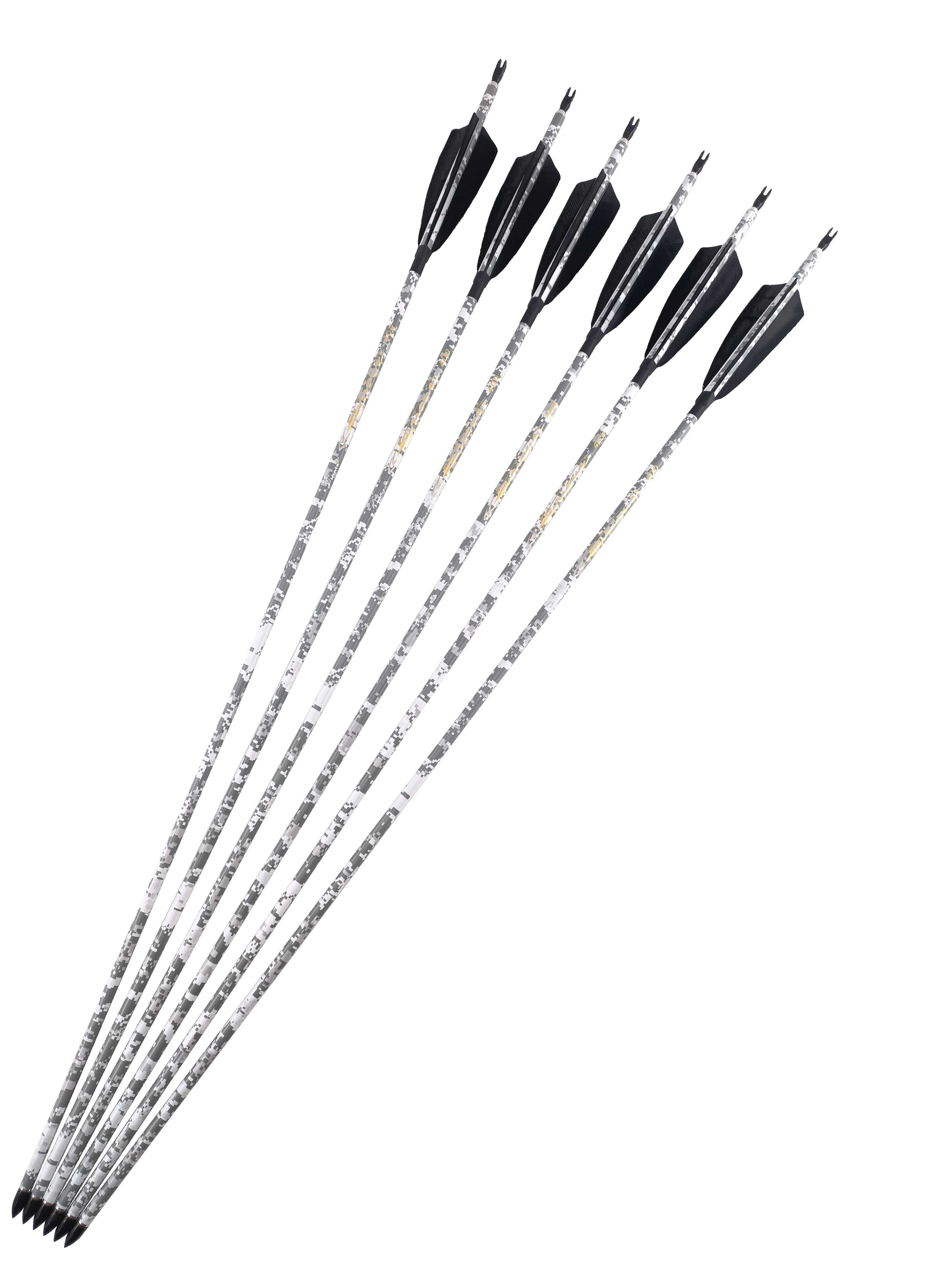 Archery Carbon Arrows Shaft Spine 300-400 length 30Inch ID6.2mm 100grain Replaceable points for Compound Bow Hunting Shooting