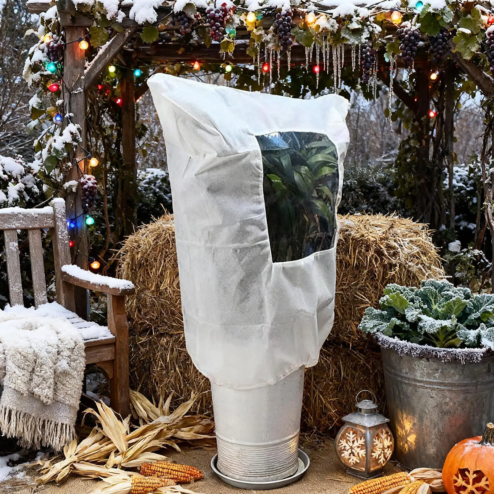 

Frost Cloths For Outdoor Plants Outdoor Plant Freeze Cover Flower Jacket With Drawstring For Garden Greenhouse Raised Bed Bush