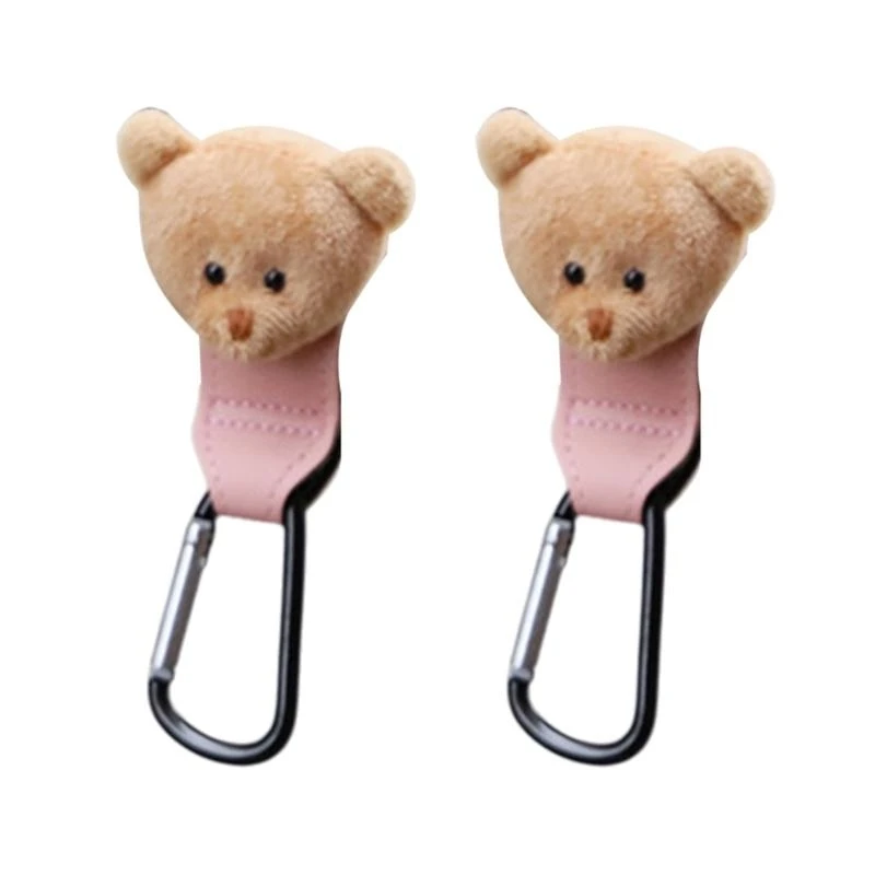 

652F 1 Pair Stroller Hook Lovely Bear Cart Rack for Store Bag Drooling Towel Pram Hanger Organiser Essential Baby Product