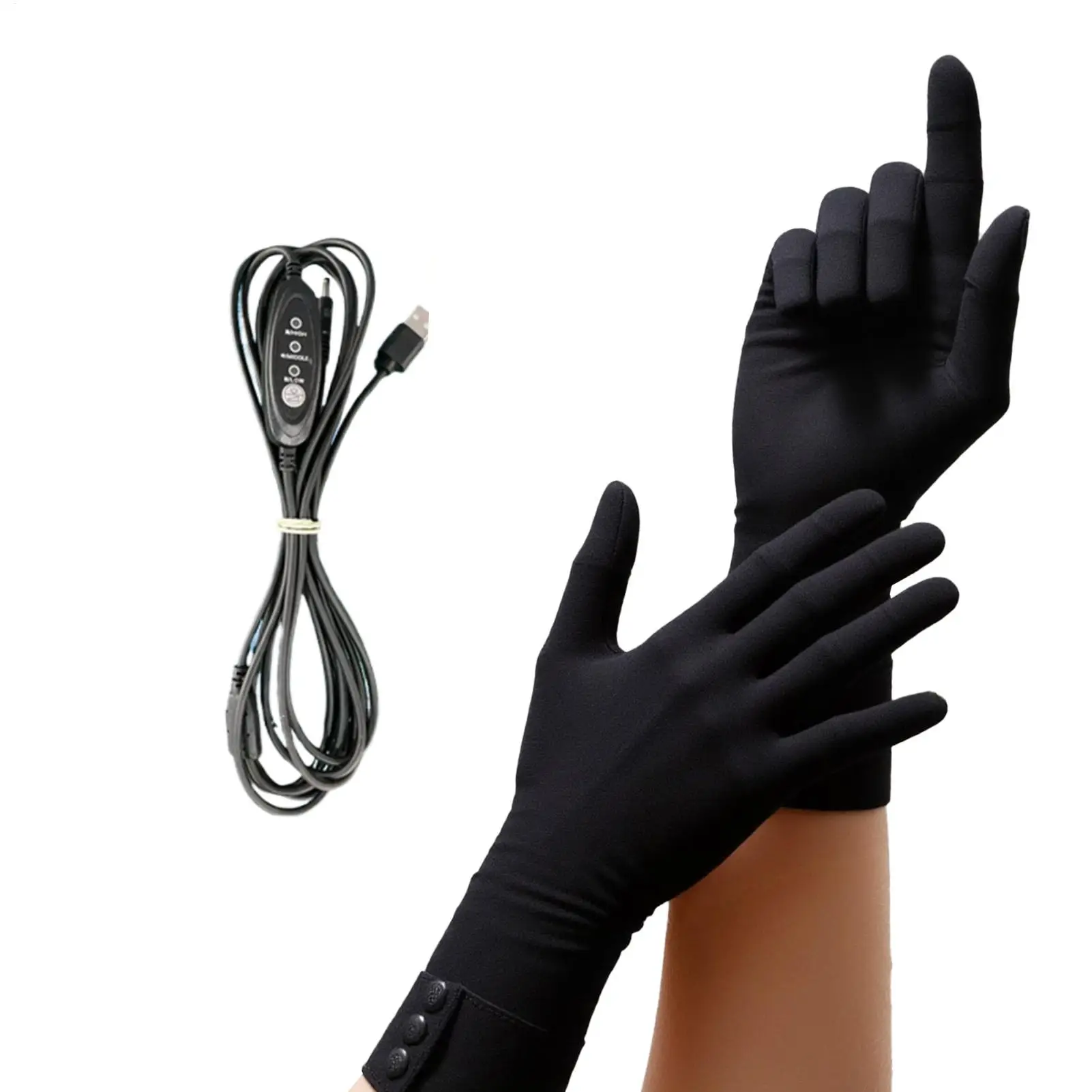 Anti-Slip Heated Ski Gloves, USB Rechargeable Touchscreen Hand Warmer with 3 Heat Levels for Motorcycle Riding Skiing & Hunting