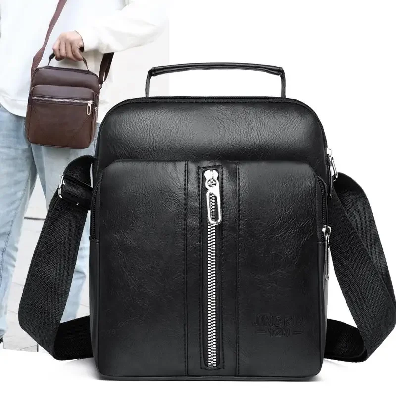 

Men's PU Leather Crossbody Shoulder Bags High Quality Tote Fashion Business Man Messenger Bag Leather Bags Fanny Pack