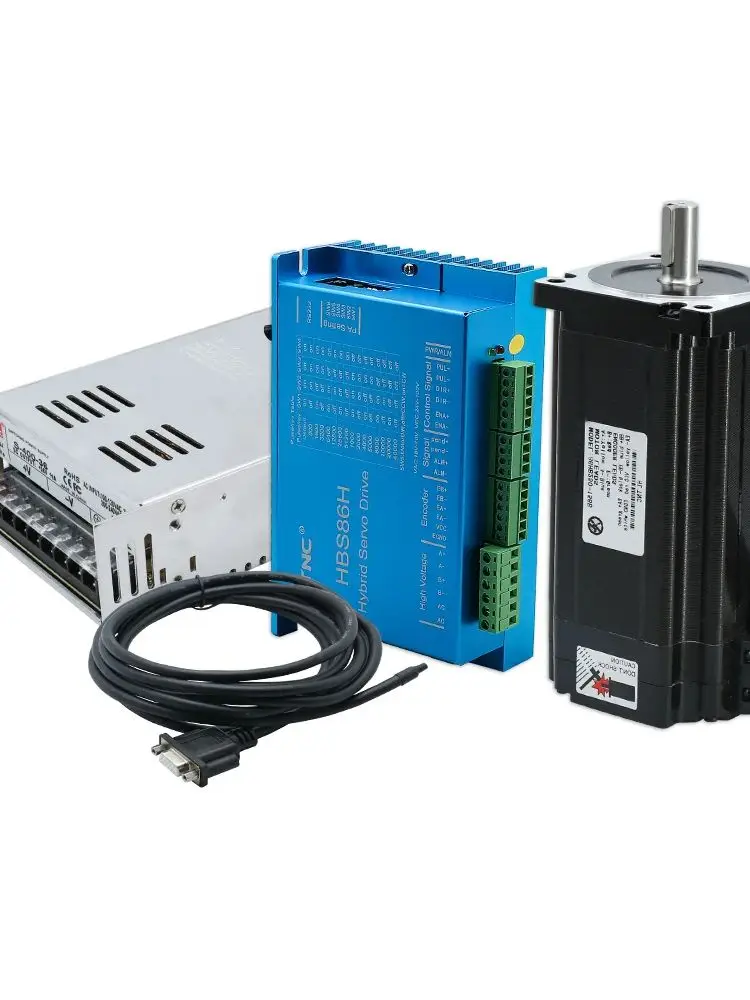 EU-Versand Nema 34 Schrittmotor Closed Loop mit Encoder 1000PPR 4,5Nm 8,5Nm 12Nm Treiber HBS86H 400W-60V Netzteil AC 200-240V