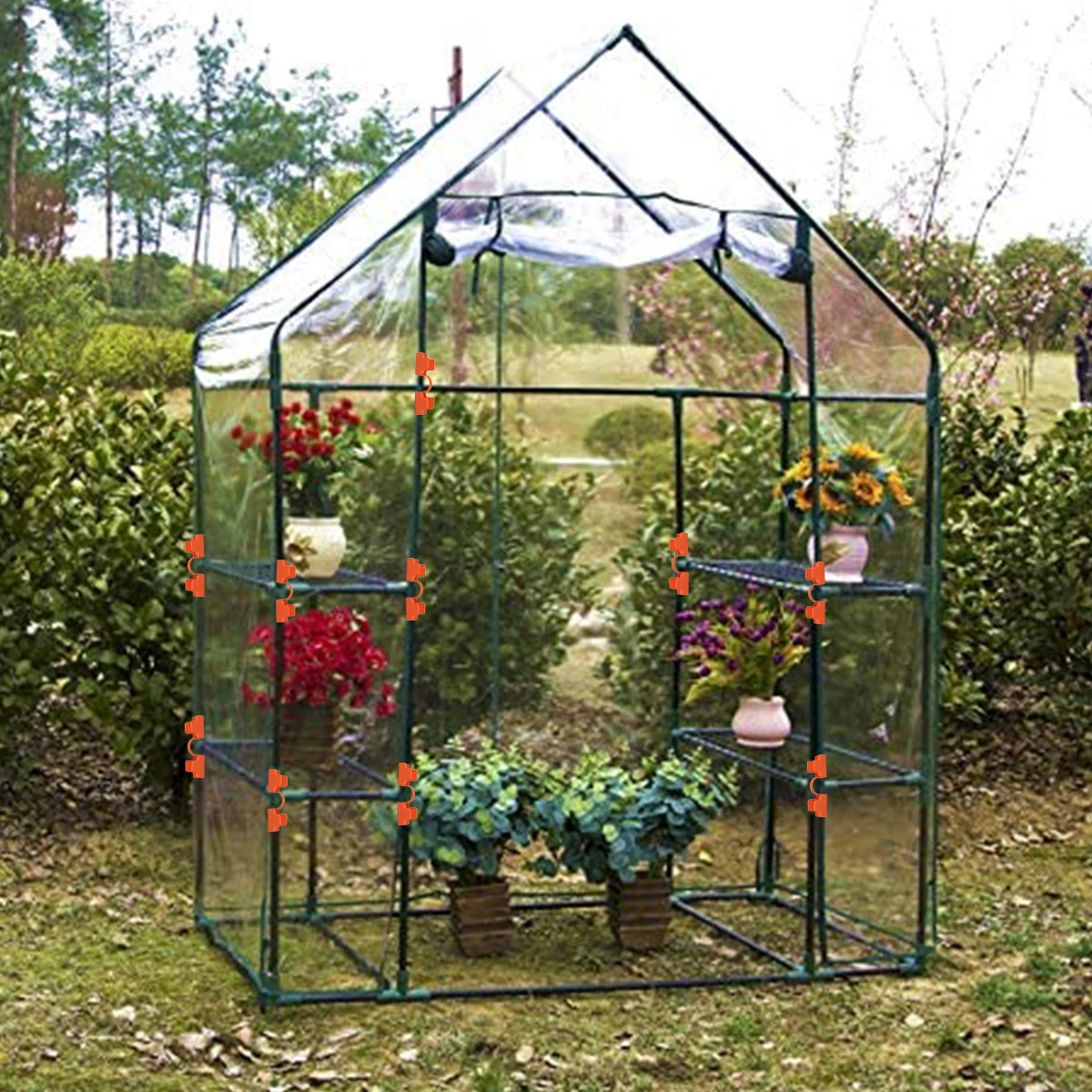 

10 Pcs Greenhouse Fixing Clamp Durable Clips for Film Frame Sunshade Net Plants Round Tube 11mm Waterproof Easy
