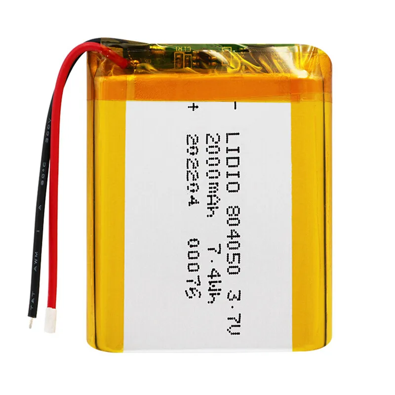 2pcs 804050 2000mAh 3.7V Battery