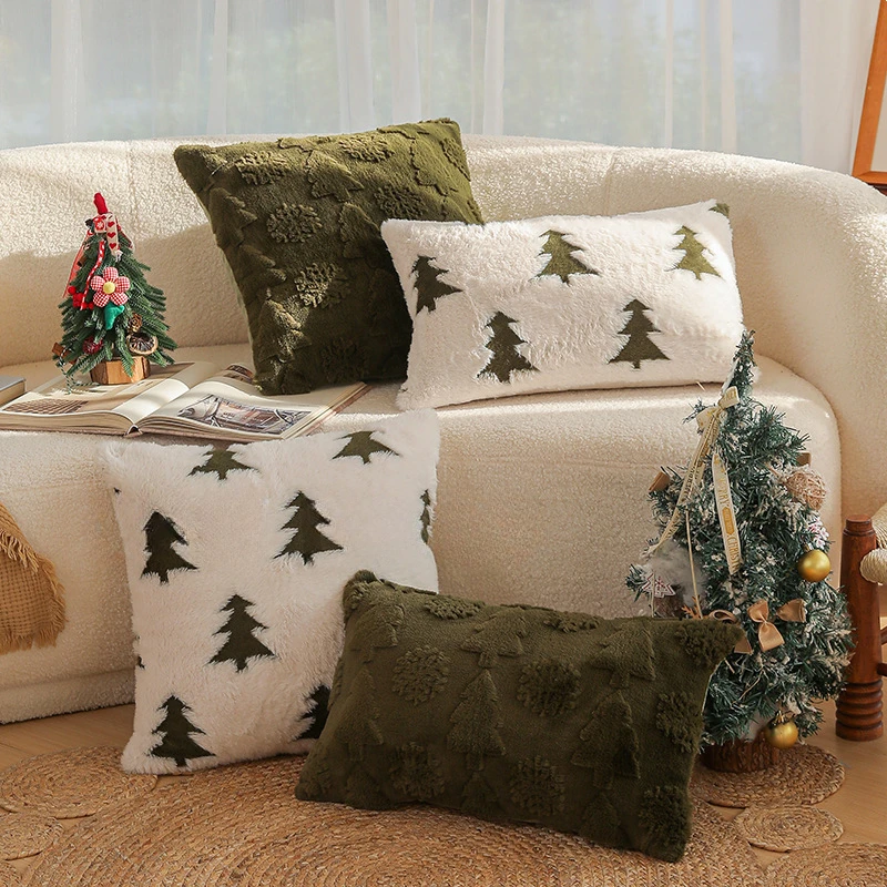 عيد الميلاد رمي غطاء وسادة 30X50/45X45 سنتيمتر شجرة عيد الميلاد أفخم غطاء الوسادة حفلة عيد الميلاد ديكور المنزل المخدة الزخرفية
