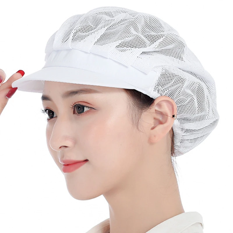 Dustproof Working Hat Health Service Uniform Hats Women Men Hair Cover Breath  Mesh Hygienic Cap Hotel Kitchen Restaurants Caps