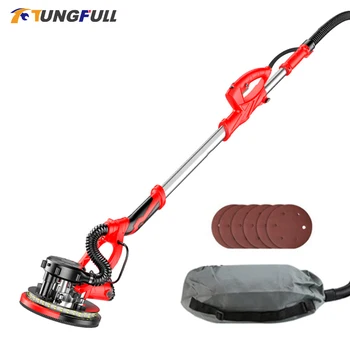 Electric Drywall Sander Pole Plasterboard Polishing Machine Dust-free Led Light Wall Putty Polisher Machine 800W/850W/1250