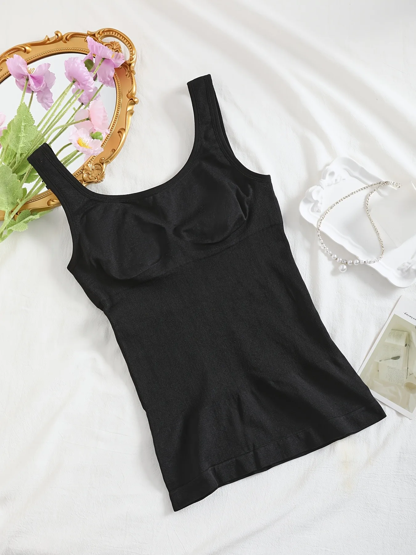 Tank Top Ribbed - Seamless ribbed compression shapewear tank top