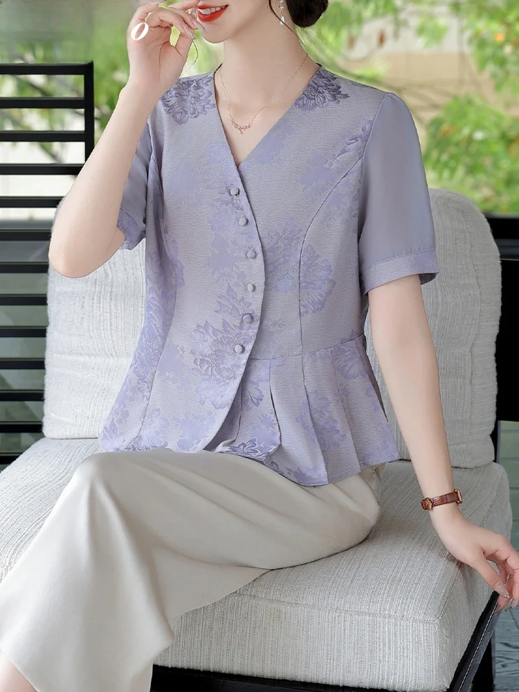 

Новый китайский летний комплект для женщин: модный женский костюм в традиционном национальном стиле, свободный крой, V-образный вырез