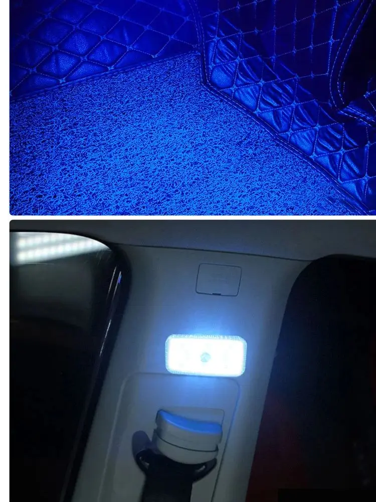 Kfz-Innenraum-LED-Verkabelungsfreie Beleuchtung, Auto-Leselicht, Berührungserkennung, Surround-Licht der Kofferraumfußatmosphäre