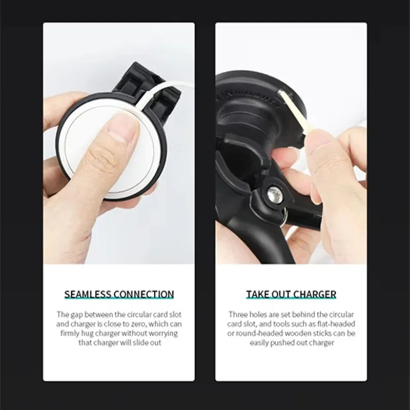 퀵 릴리스 360도 회전 덕 터프 클로 그립 데스크 클립 전동식 애플 15W 맥세이프 램 마운트용