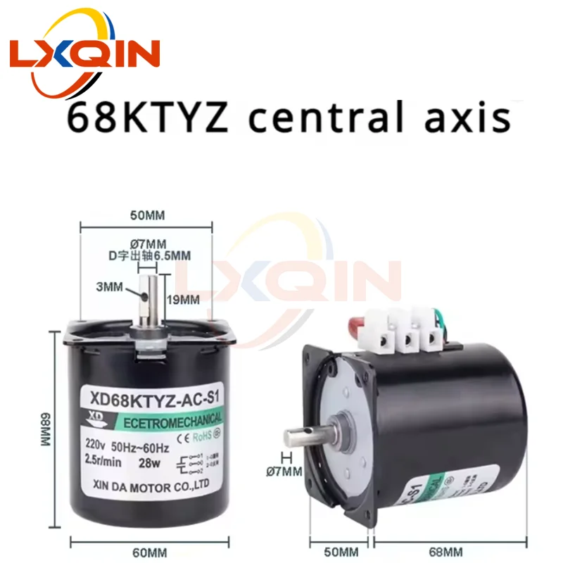 1PC AC permanent magnet synchronous motor 220V 15R 60KTYZ low speed 28W reversible micro round table selection motor